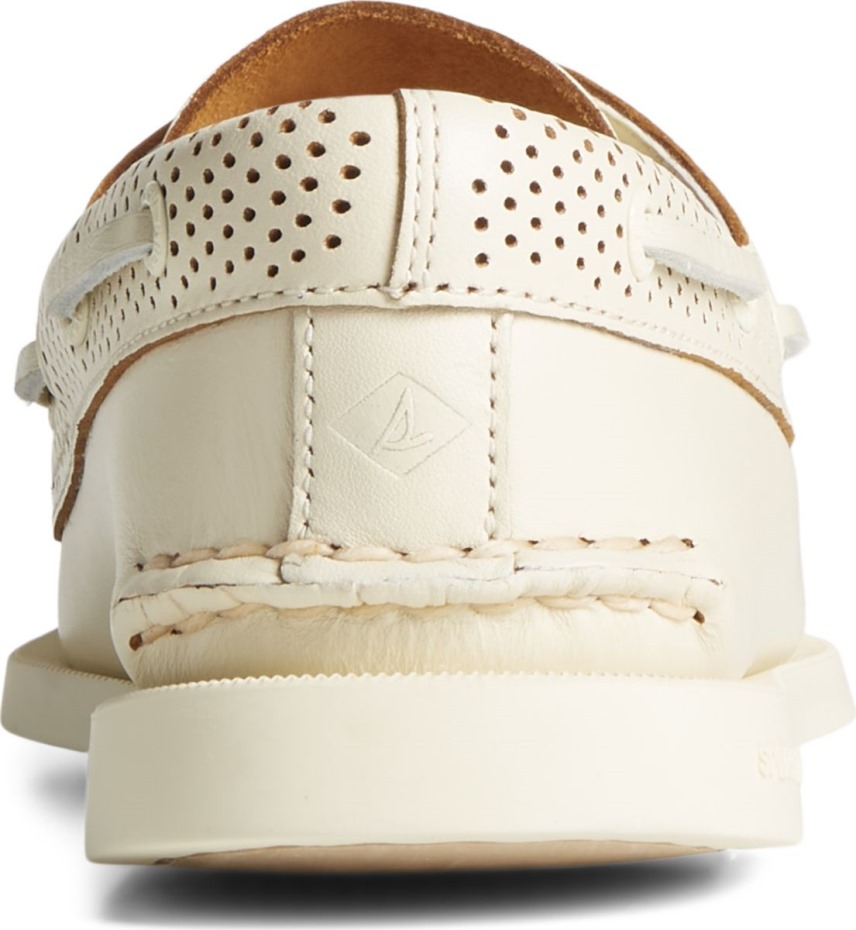 Auténtico Y Original Náutico Con 2 Argollas Perforadas Blanco Sperry