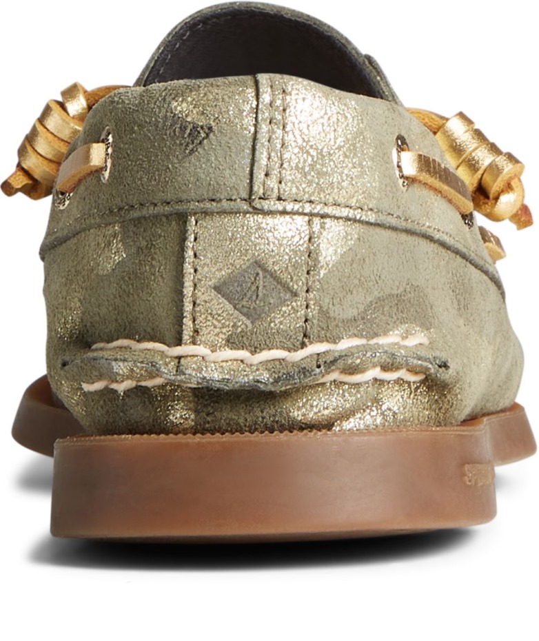 Náutico Auténtico Y Original Con 2 Ojales Vida Metallic Camo Olive Muti Sperry