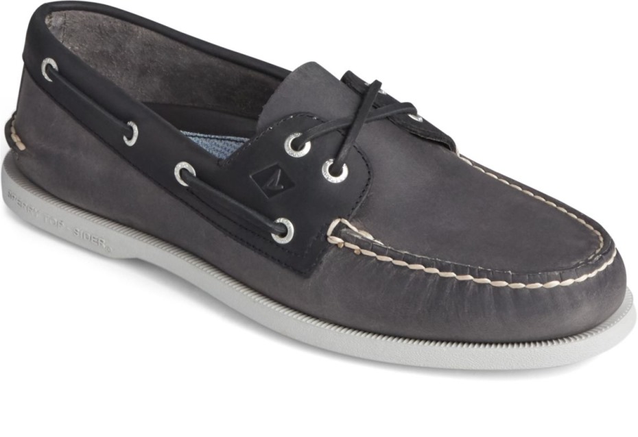 Náutico Original Auténtico 2 Ojales Wild Horse Gris Sperry Negro
