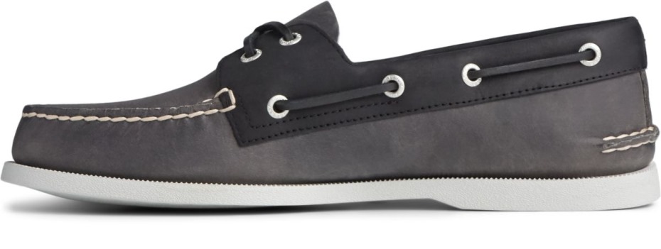 Náutico Original Auténtico 2 Ojales Wild Horse Gris Sperry Negro