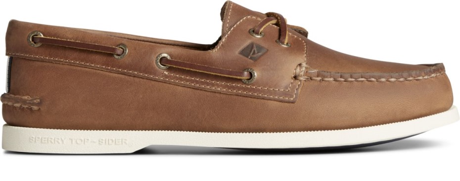 Auténtico Y Original Zapato Náutico Con Cordones Cruzados Marrón Sperry