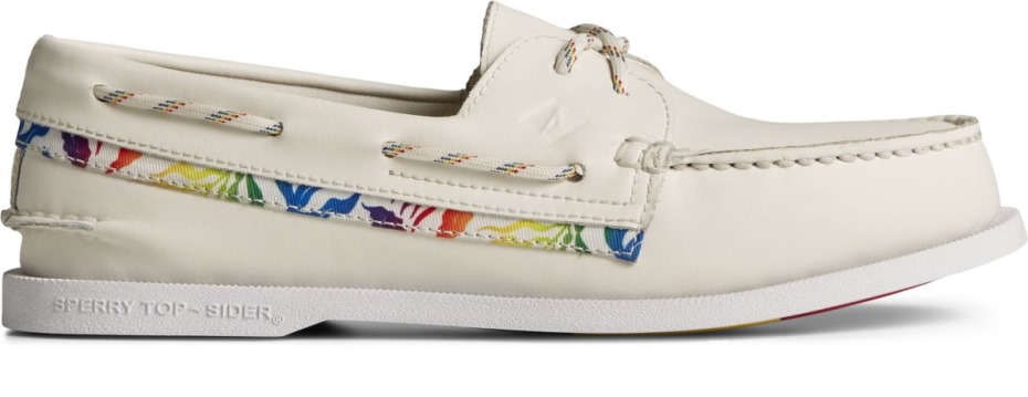 Náuticos Con 2 Ojales Pride Original Y Auténtico Blanco Sperry