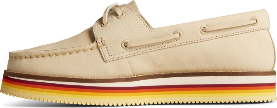 Zapato Náutico Apilado Original Auténtico Marfil Sperry