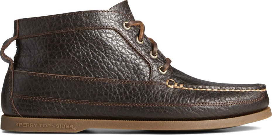 Chukka Náutica Original Auténtica De Piel Abatanada Marrón Oscuro Sperry