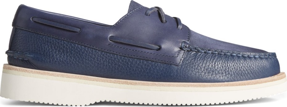 Auténtico Y Original Vibram Náutico De 3 Ojales Azul Marino Sperry