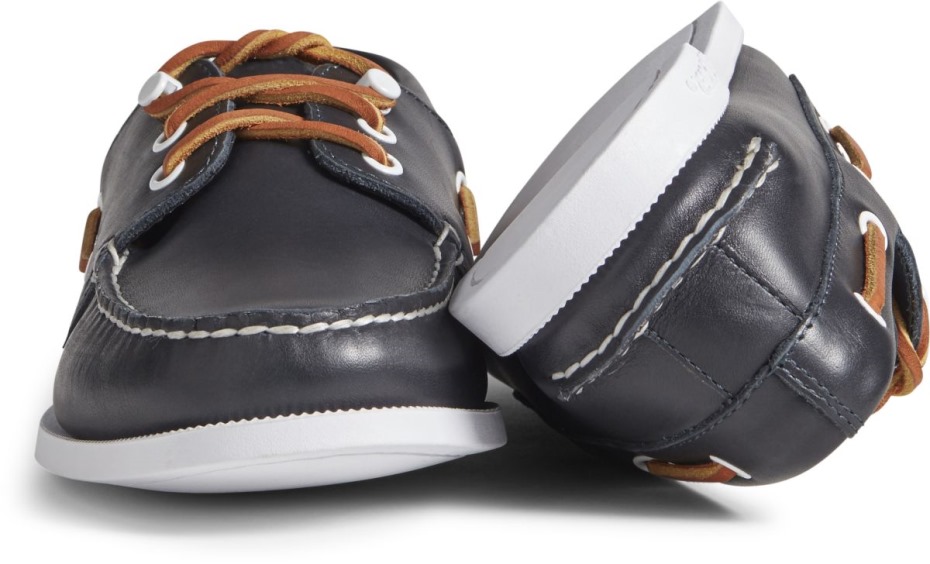 Náutico De Piel Con 3 Ojales Original Auténtico Cloud Azul Marino Sperry