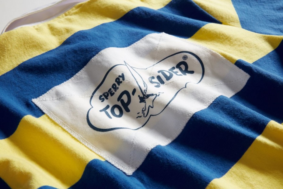 Camiseta Rugby Nube Rayas Horizontales Sperry Amarillo Real