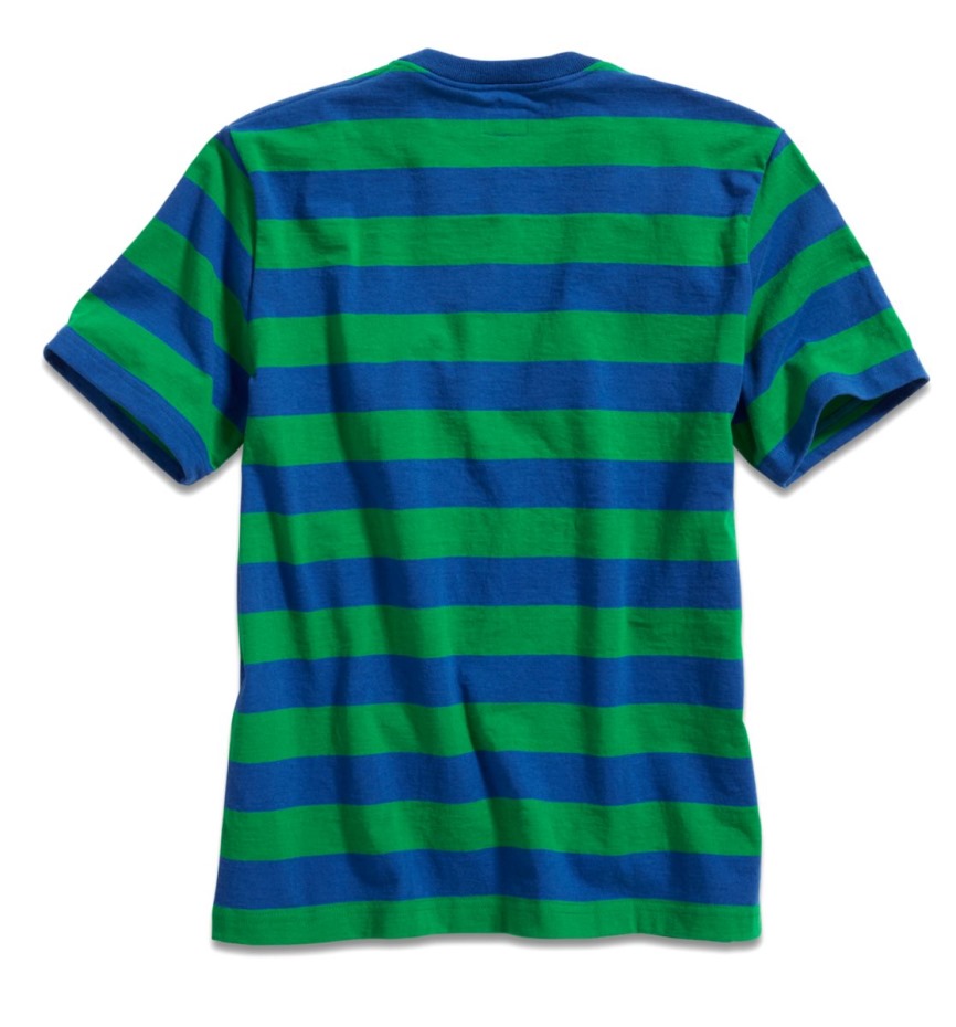 Camiseta Cloud Rugby Rayas Bolsillo Azul Verde Sperry