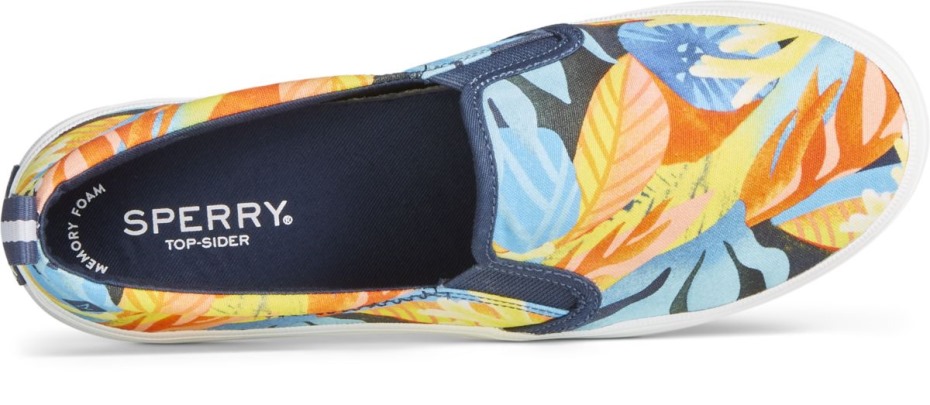 Crest Twin Gore Coral Floral Slip On Zapatilla Azul Marino Sperry