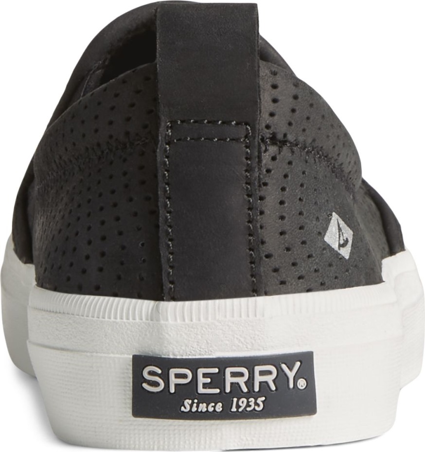 Sneaker Perforada Crest Twin Gore Leather Wave Sperry Negro