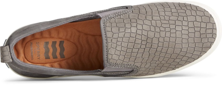 Crest Twin Gore Plushwave Piel De Serpiente Sin Cordones En La Zapatilla De Deporte Gris Sperry