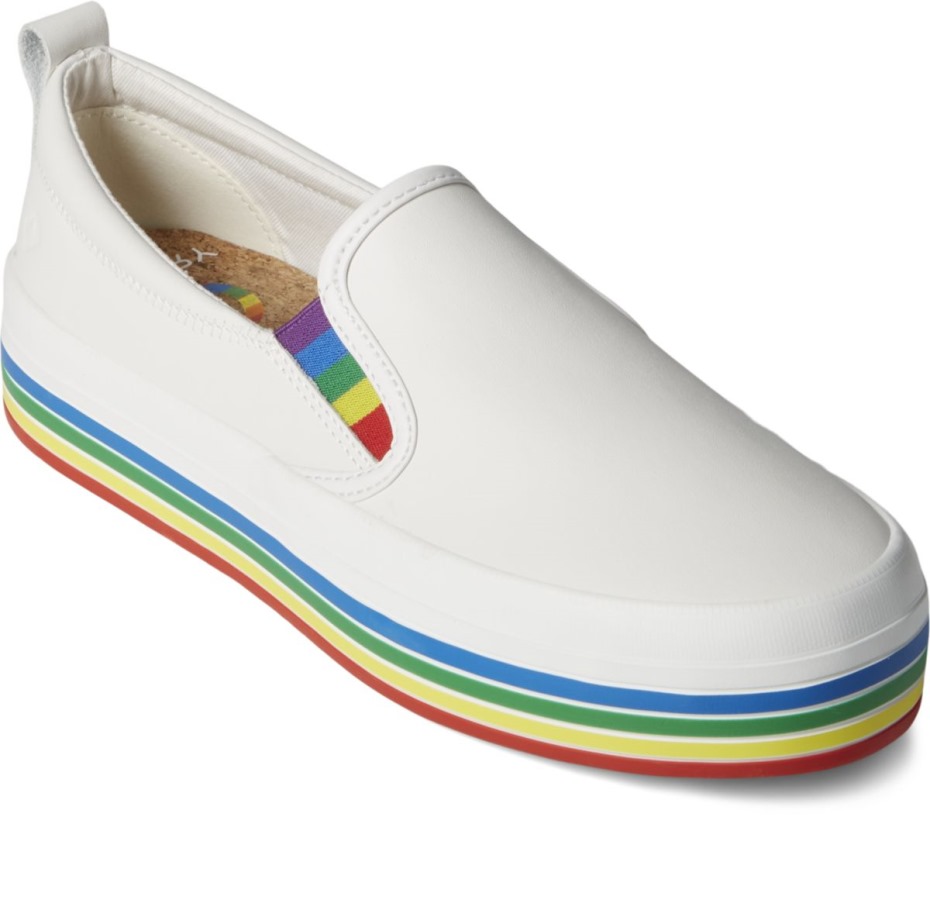 Zapatilla Sin Cordones Crest Twin Gore Platform Pride Sperry White