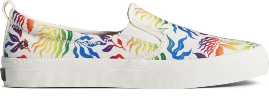 Zapatilla Sin Cordones Crest Twin Gore Pride Blanco Sperry