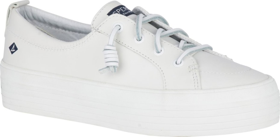 Zapatilla De Cuero Con Plataforma Crest Vibe Blanco Sperry