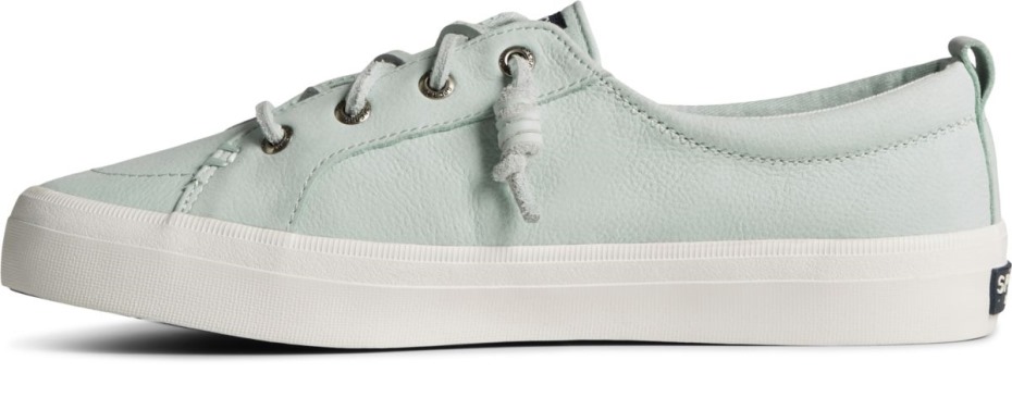 Zapatilla De Deporte Crest Vibe De Cuero Caído Vidrio Azul Sperry