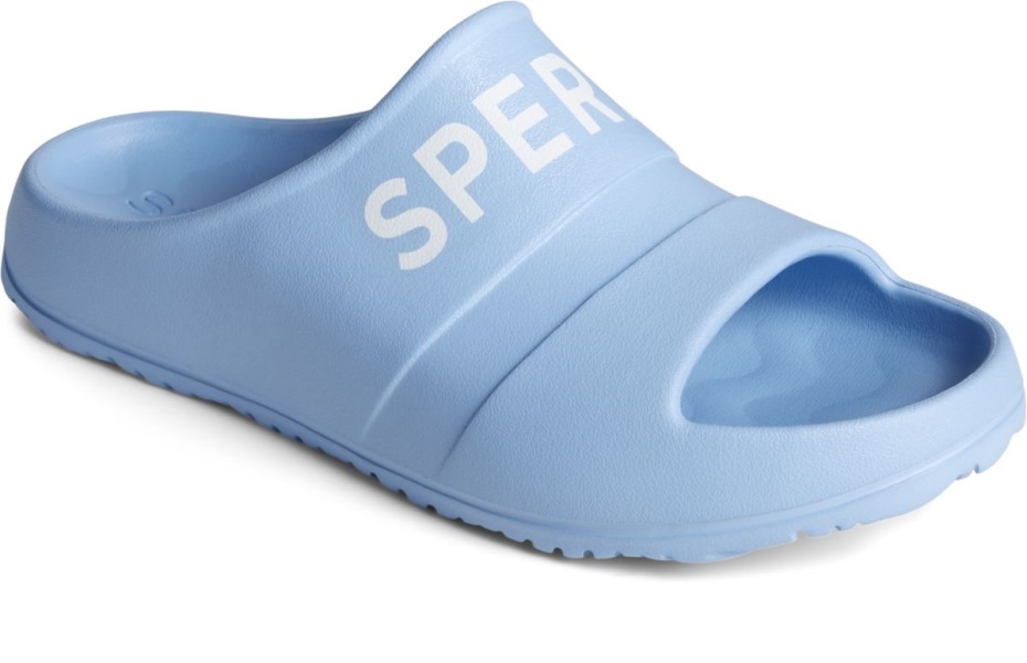 Sandalias Float Slide Logo Sperry Azul Claro