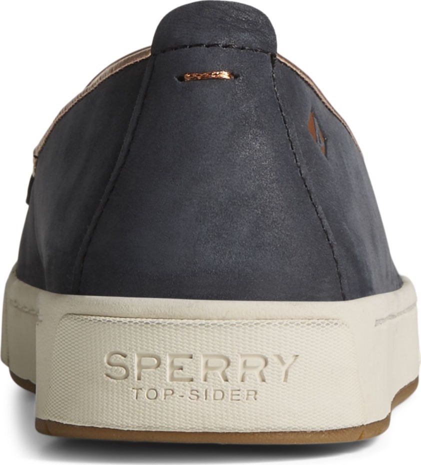 Zapatillas Sin Cordones Con Ancla De Copa Dorada Sperry Negro