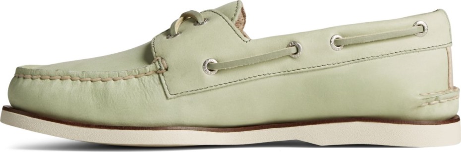 Copa De Oro Auténtico Original Náutico De 2 Ojales Con Cordones Cruzados Nobuk Verde Sperry