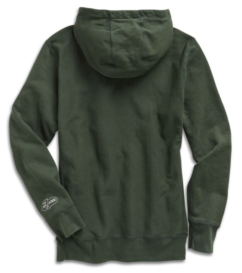 Hecho En EE. UU. Nube Algodón Sudadera Con Capucha Sperry Verde Oscuro