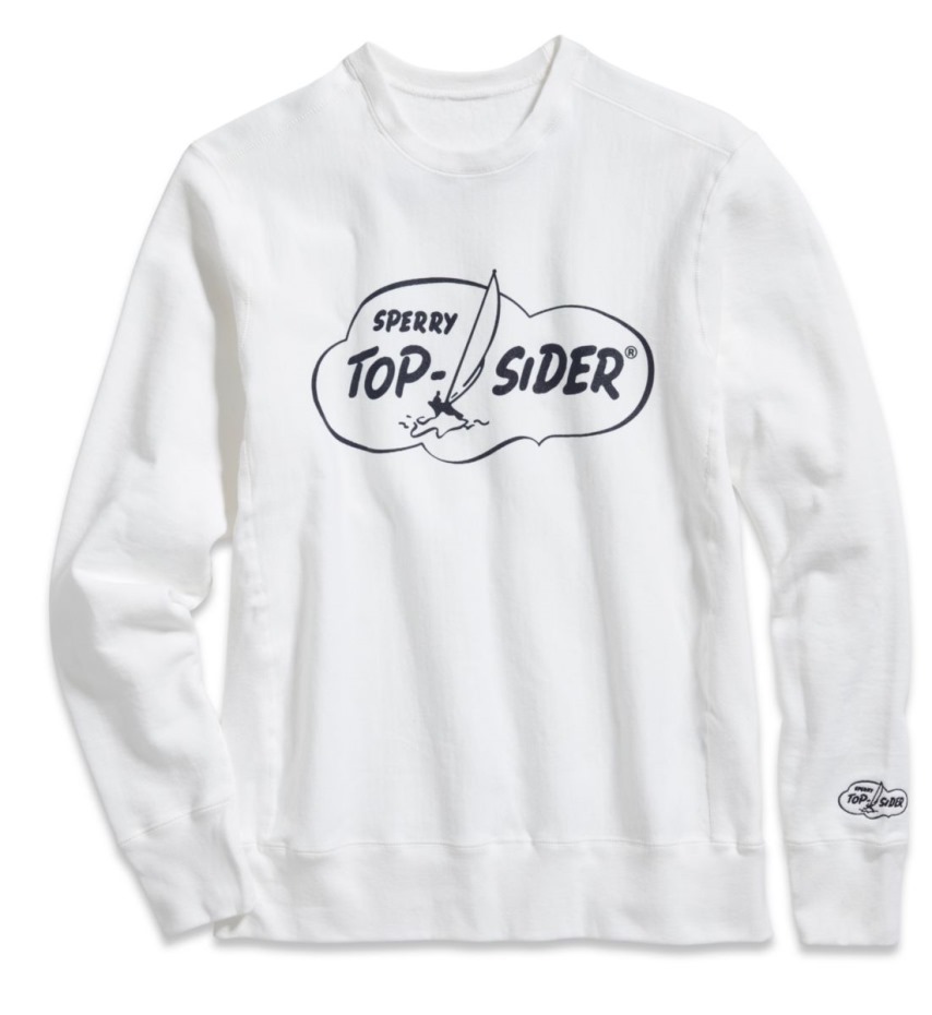 Sudadera Con Cuello Redondo Nube Made In Usa Blanco Sperry