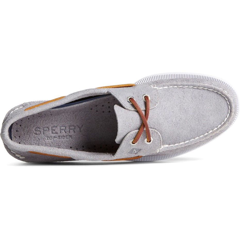 Náutico De Hombre A/o Con 2 Ojales Gris Sperry