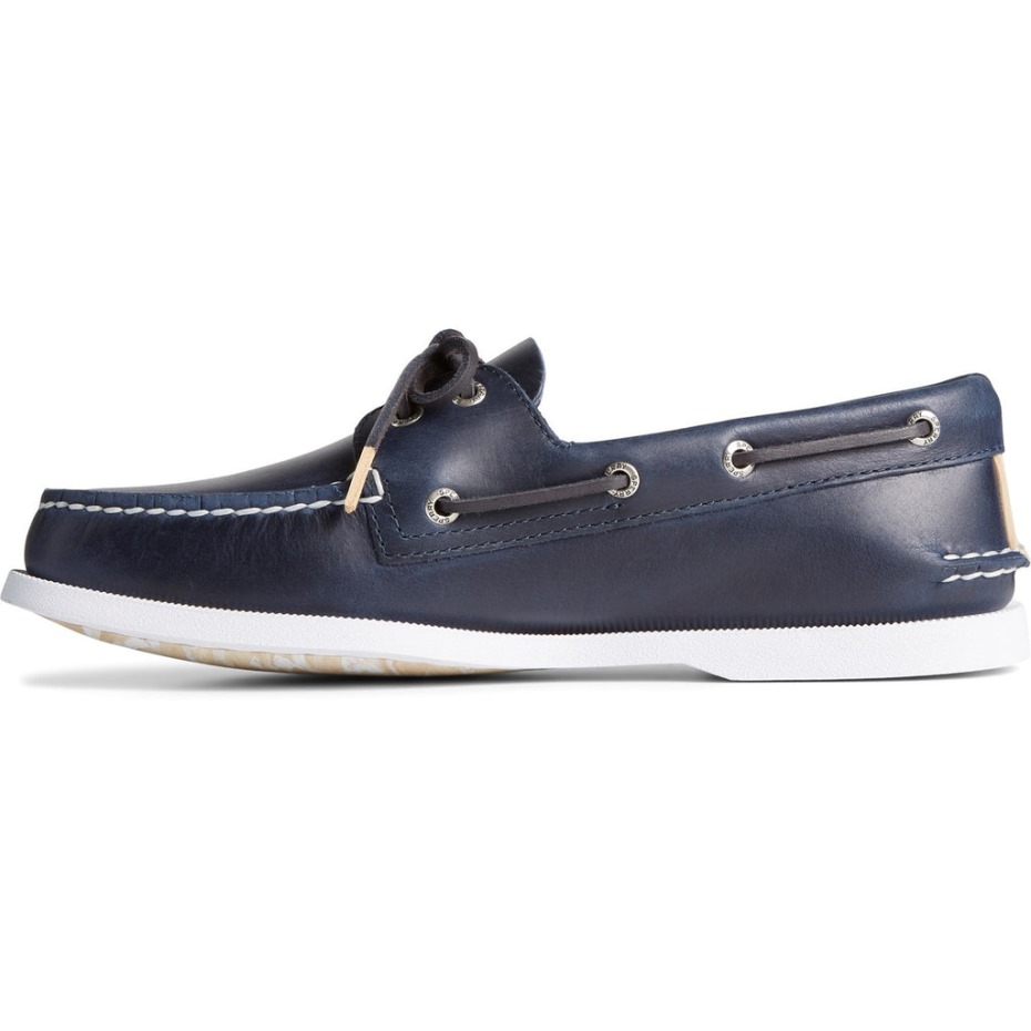 Auténtico Original 2-eye Pullup Sperry Azul Marino De Los Hombres