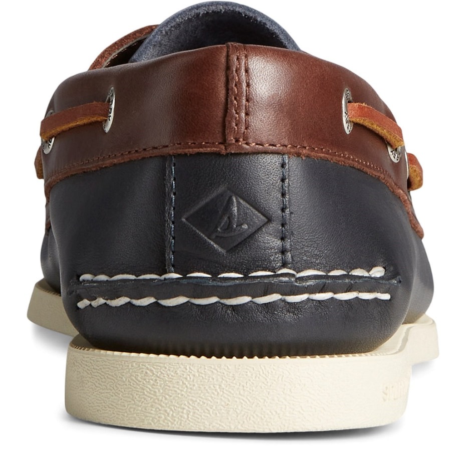 Zapatos De Hombre Originales Auténticos 2 Ojales Tritono Azul Marino Sperry