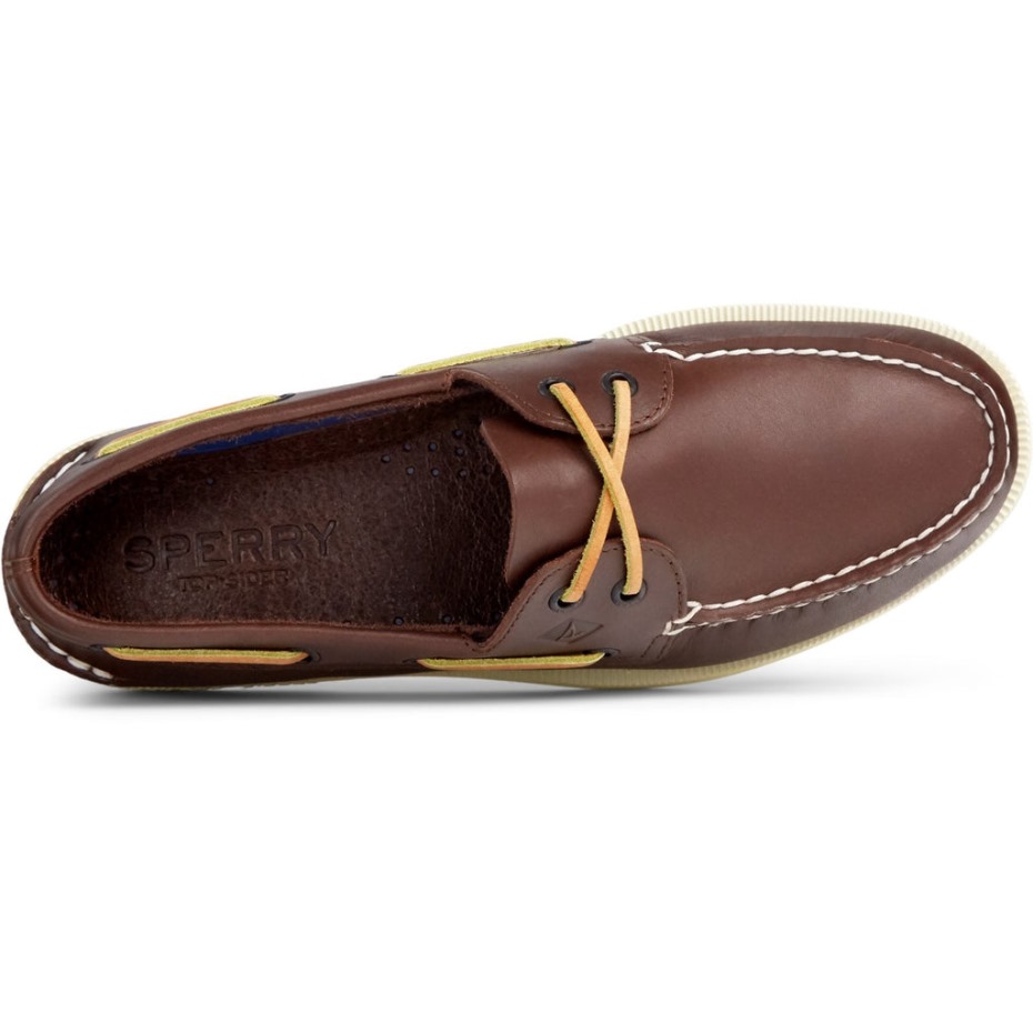 Náutico De Hombre En Piel Auténtica Original Marrón Sperry