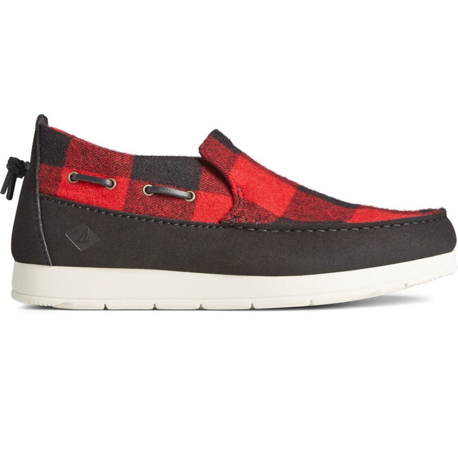 Zapatos De Hombre Moc-sider Buffalo Check Rojo Sperry