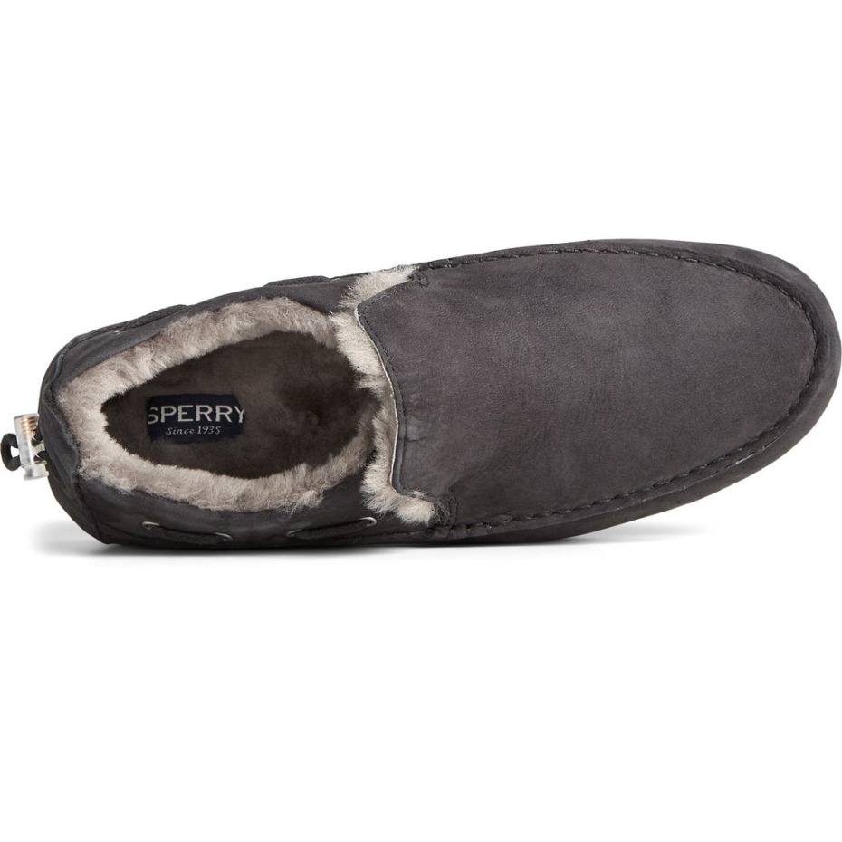 Moc-sider Hombre Invierno Slip On Zapatos Sperry Negro