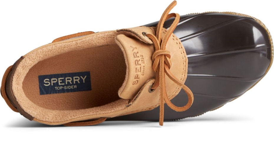 Bota De Agua Salada Con 1 Ojal De Piel De Pato Marrón Tostado Sperry