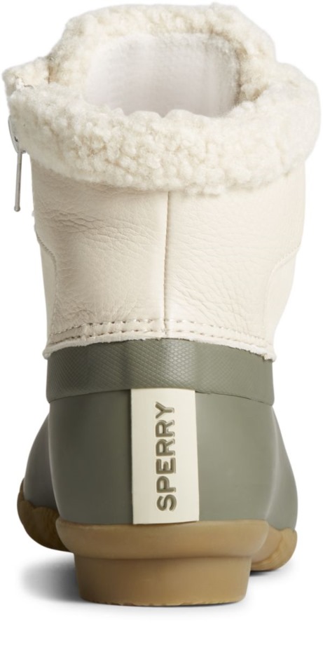 Bota De Pato De Cuero Alpino De Agua Salada Verde Oliva Sperry