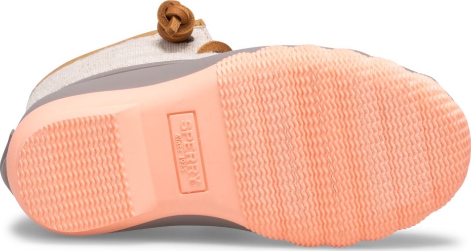 Bota De Pato De Agua Salada Lino Rosa Sperry