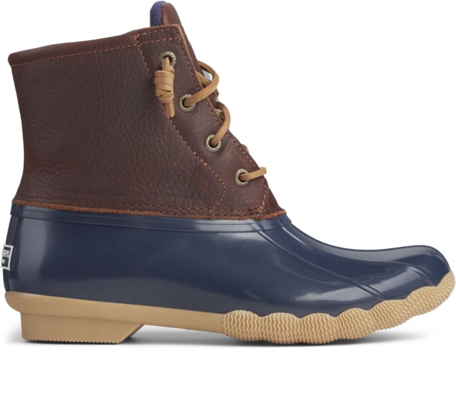 Bota De Pato De Agua Salada Sperry Bronceado Azul Marino