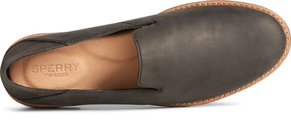 Mocasines De Cuero Seaport Levy Negro Sperry