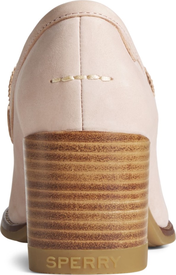 Mocasín De Cuero Con Tacón Penny Seaport Rosa Sperry