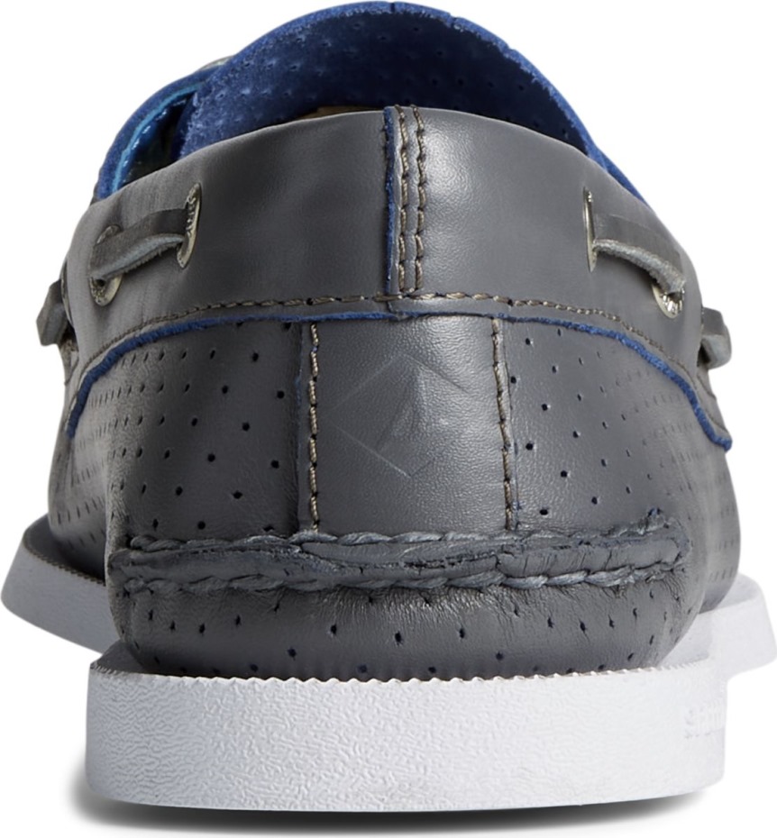 Náutico Perforado Con 2 Ojales Original Auténtico De Sperry Gris