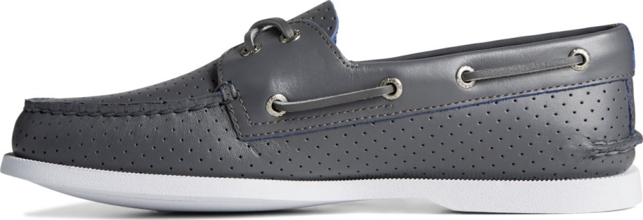 Náutico Perforado Con 2 Ojales Original Auténtico De Sperry Gris