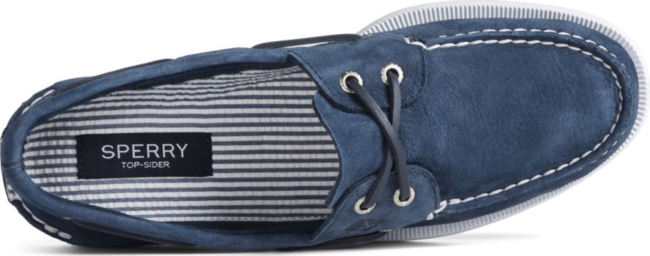 Sperry Auténtico Original Náutico De Seersucker Con 2 Ojales Azul Marino