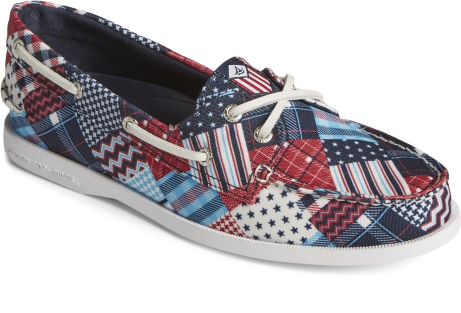 Sperry Auténtico Original Americana Madras Náutico De 2 Ojales Multi
