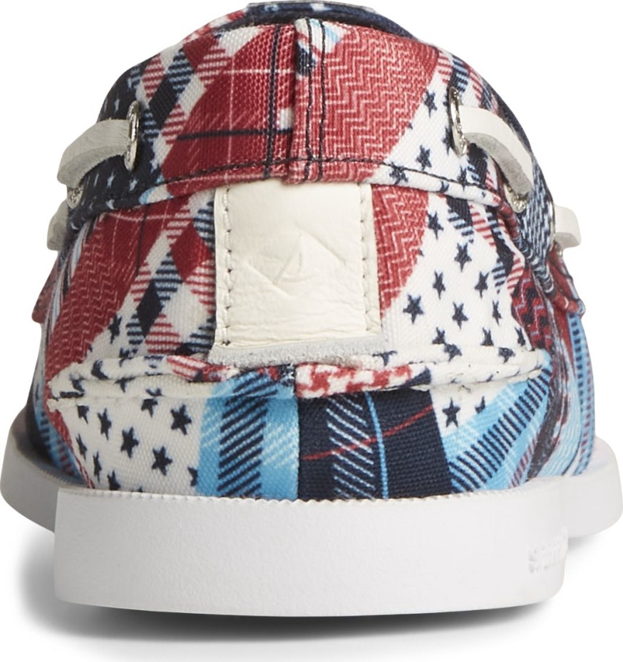 Sperry Auténtico Original Americana Madras Náutico De 2 Ojales Multi