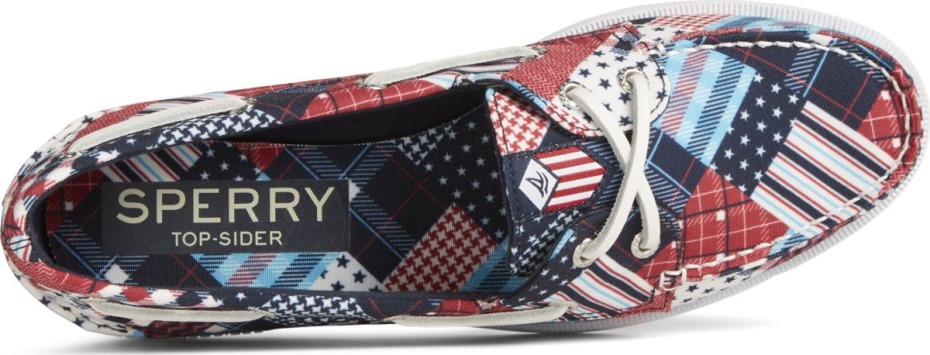 Sperry Auténtico Original Americana Madras Náutico De 2 Ojales Multi