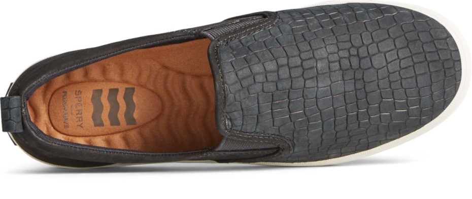 Sperry Crest Twin Gore Plushwave Piel De Serpiente Sin Cordones En La Zapatilla De Deporte Negro