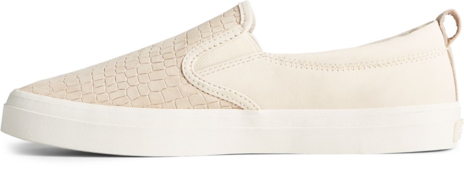 Sperry Crest Twin Gore Plushwave Piel De Serpiente Sin Cordones En La Zapatilla De Deporte Marfil