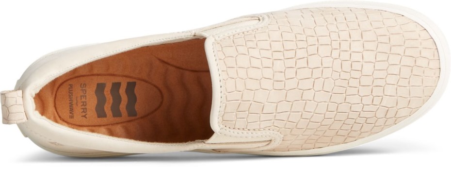 Sperry Crest Twin Gore Plushwave Piel De Serpiente Sin Cordones En La Zapatilla De Deporte Marfil