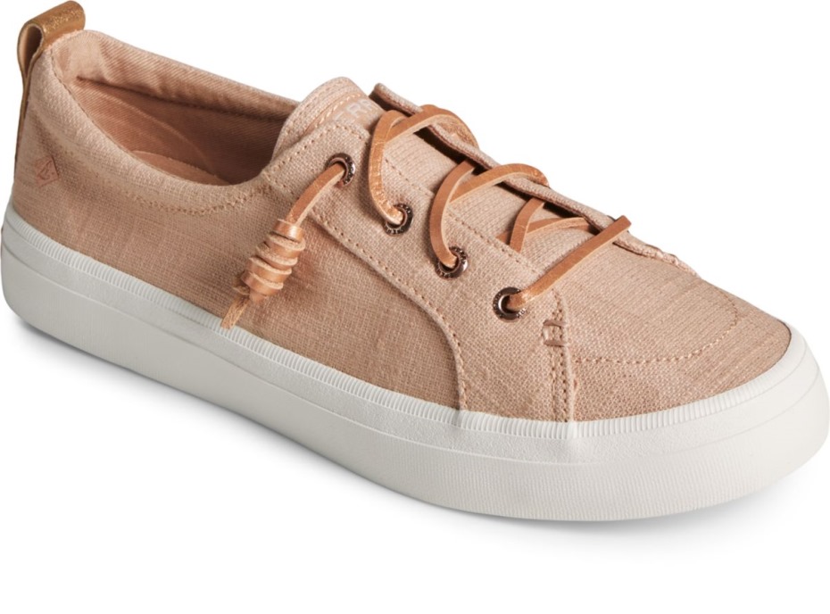Sperry Crest Vibe Sparkle Crosshatch Zapatillas De Deporte De Lino Rosas