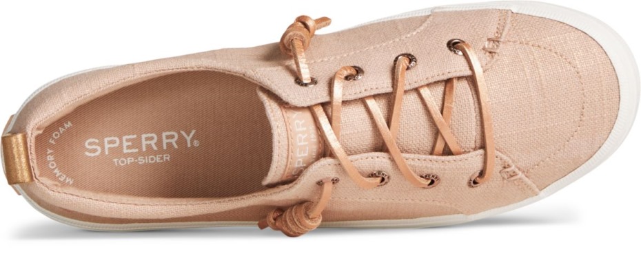 Sperry Crest Vibe Sparkle Crosshatch Zapatillas De Deporte De Lino Rosas