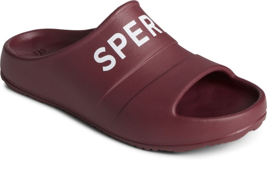Sperry Float Slide Sandalias Con Logo Burdeos
