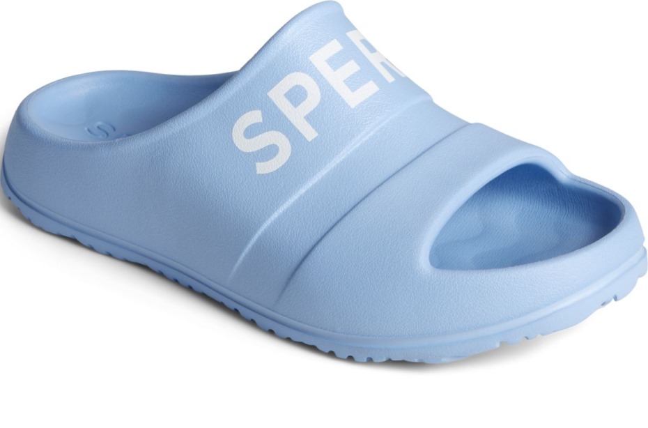 Sandalias Sperry Float Slide Con Logo Azul Claro
