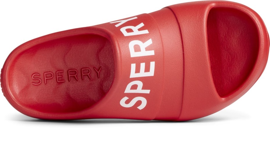 Sperry Float Slide Sandalias Con Logo Rojo